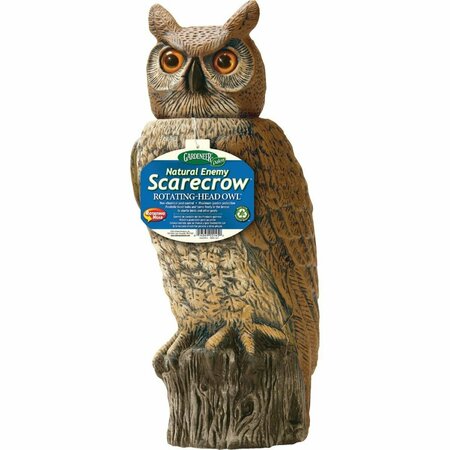 DALEN 18 in. Enemy Sensing Scarecrow Great Horned Owl with Rotating-Head, Brown RHO4-CUS